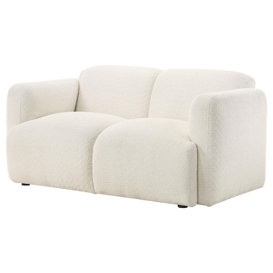 Dorset - Fabric Upholstered Round Track Arm Loveseat Stationary Loveseats by Coaster Fine Furniture - Walls Furniture & Mattress