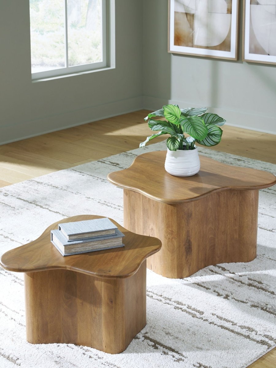 Abeford - Brown - Accent Cocktail Table (Set of 2) Table Sets by Signature Design by Ashley® - Walls Furniture & Mattress