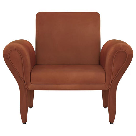 Liana - Upholstered Roll Arm Accent Armchair - Rust Arm Chairs by Coaster Fine Furniture - Walls Furniture & Mattress