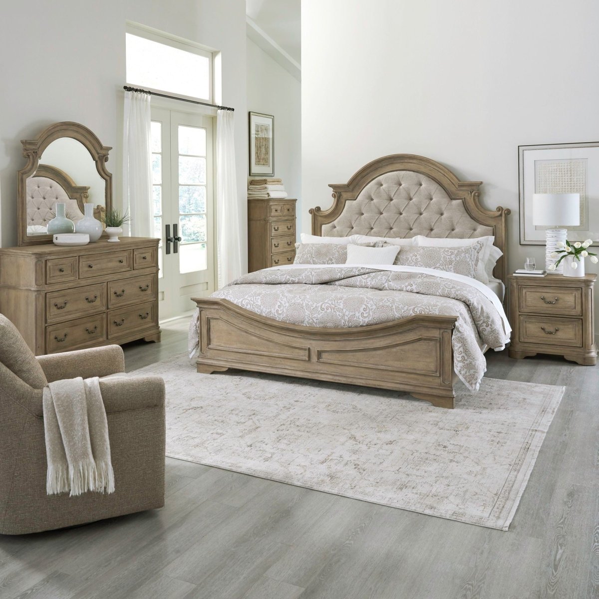 Magnolia Manor - Upholstered Bedroom Set 3 Piece Bedroom Sets by Liberty Furniture - Walls Furniture & Mattress