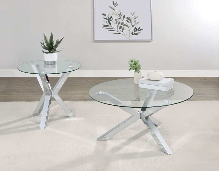 Kenzie - Round Coffee Table Set Table Sets by Coaster Fine Furniture - Walls Furniture & Mattress