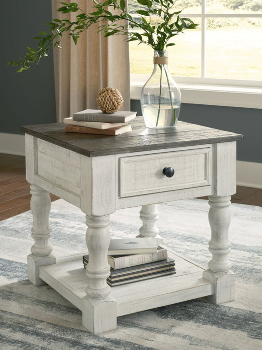 Havalance - Square End Table - White / Gray End Tables by Signature Design by Ashley® - Walls Furniture & Mattress