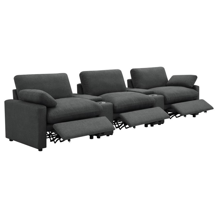 Collins - 5 - Piece Power Reclining Home Theater Seating Reclining Sectionals by Coaster Fine Furniture - Walls Furniture & Mattress