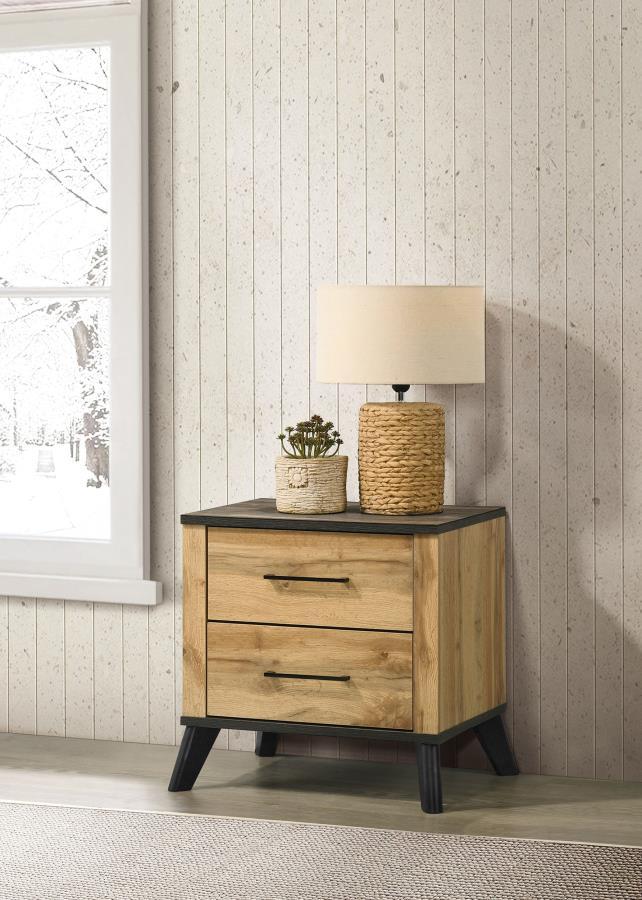 Kaywood - 2 - Drawer Nightstand Bedside Table - Natural Pine Accent Nightstands by Coaster Fine Furniture - Walls Furniture & Mattress
