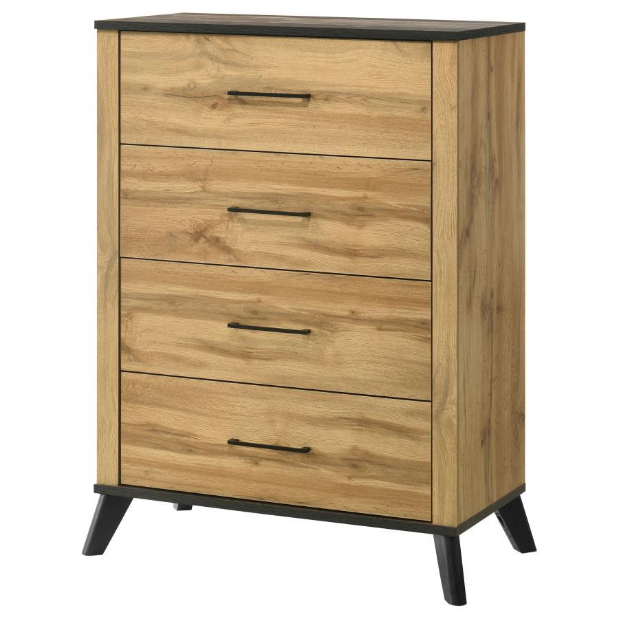 Kaywood - 4 - Drawer Bedroom Chest Of Drawers - Natural Pine Accent Chests by Coaster Fine Furniture - Walls Furniture & Mattress