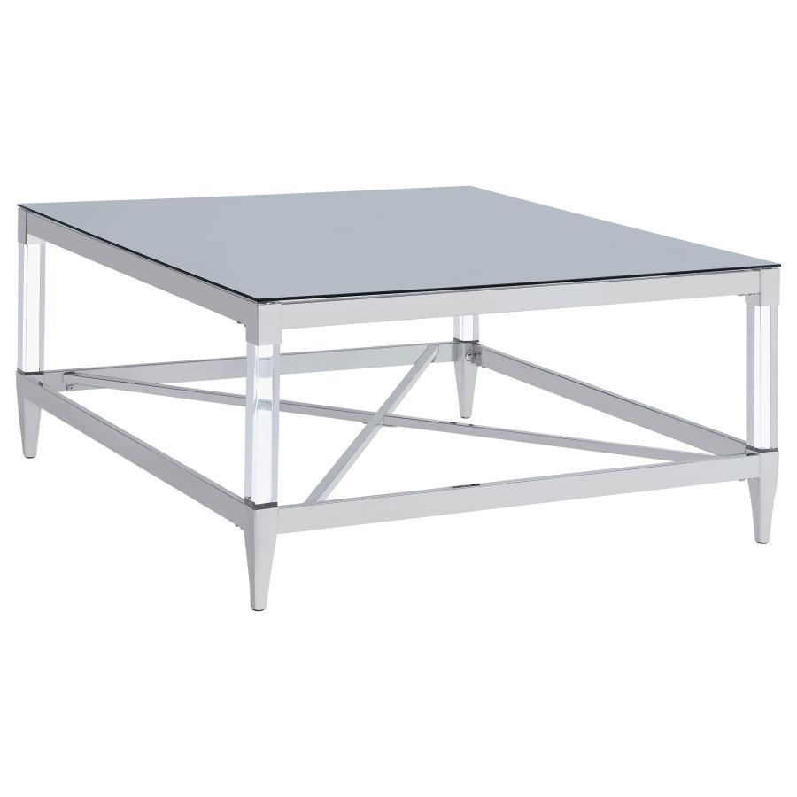 Lindley - Square Tempered Mirror Acrylic Table End Tables by Coaster Fine Furniture - Walls Furniture & Mattress