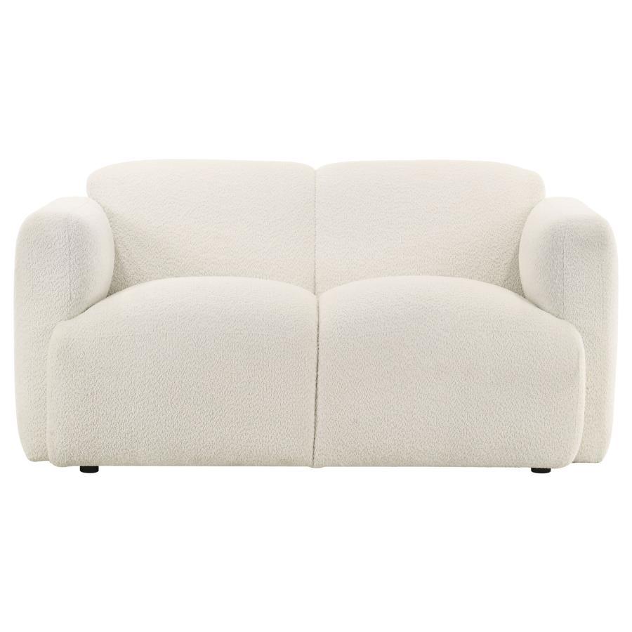 Dorset - Fabric Upholstered Round Track Arm Loveseat Stationary Loveseats by Coaster Fine Furniture - Walls Furniture & Mattress