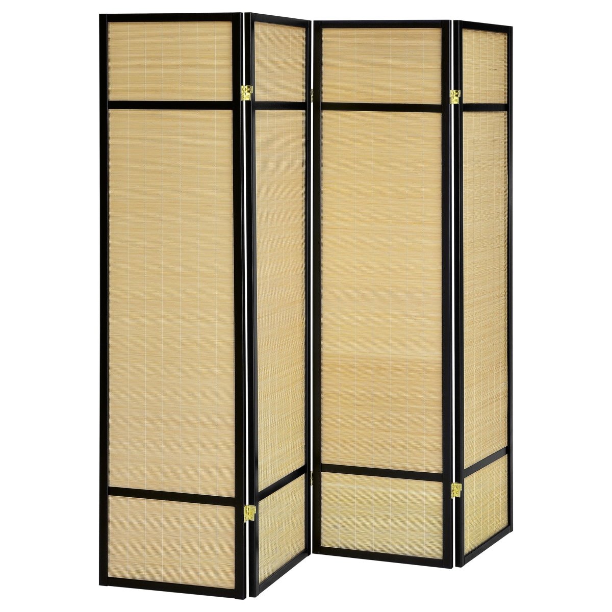 Pearce - 4 - Panel Bamboo Room Divider Folding Screen - Natural Room Dividers by Coaster Fine Furniture - Walls Furniture & Mattress