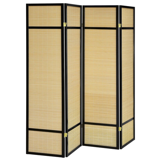 Pearce - 4 - Panel Bamboo Room Divider Folding Screen - Natural Room Dividers by Coaster Fine Furniture - Walls Furniture & Mattress