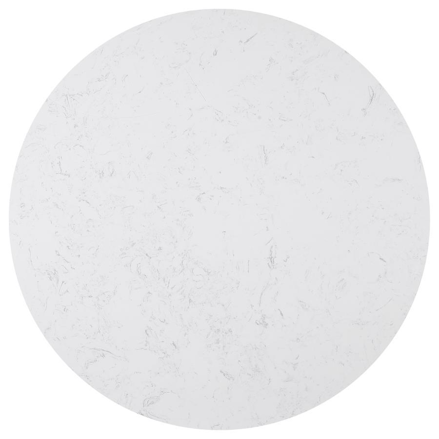 Sherry - Round Marble Top Dining Table - Rustic Espresso Dining Tables by CoasterEssence - Walls Furniture & Mattress