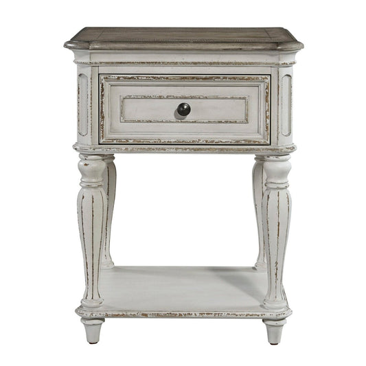 Magnolia Manor - Leg Nightstand - White Accent Nightstands by Liberty Furniture - Walls Furniture & Mattress