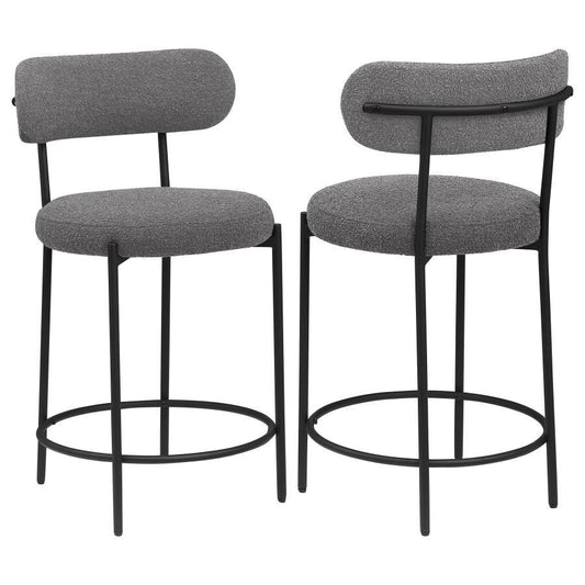 Viola - Boucle Upholstered Bar Stool (Set of 2) Stool Sets by Coaster Fine Furniture - Walls Furniture & Mattress