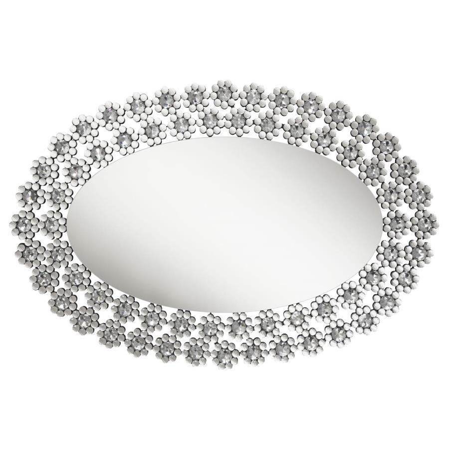 Colleen - Oval Wall Mirror - Silver Wall Mirrors by CoasterElevations - Walls Furniture & Mattress