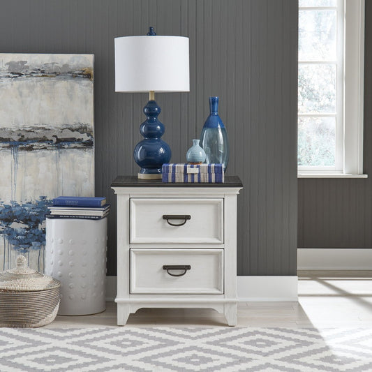 Allyson Park - 2 Drawer Nightstand With Charging Station - White Nightstands w/ Charging Stations by Liberty Furniture - Walls Furniture & Mattress