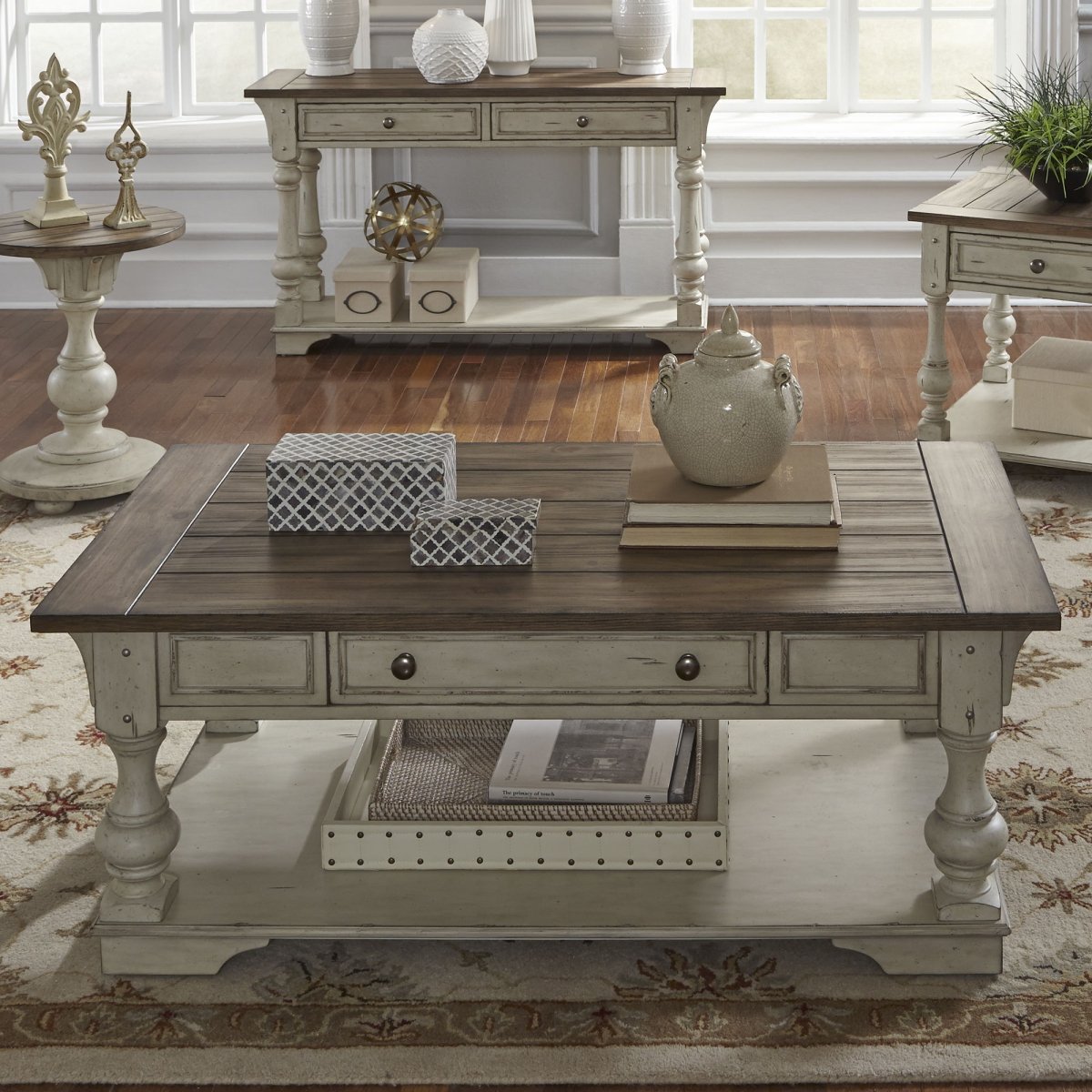 Morgan Creek - Cocktail Table - White Cocktail Tables by Liberty Furniture - Walls Furniture & Mattress