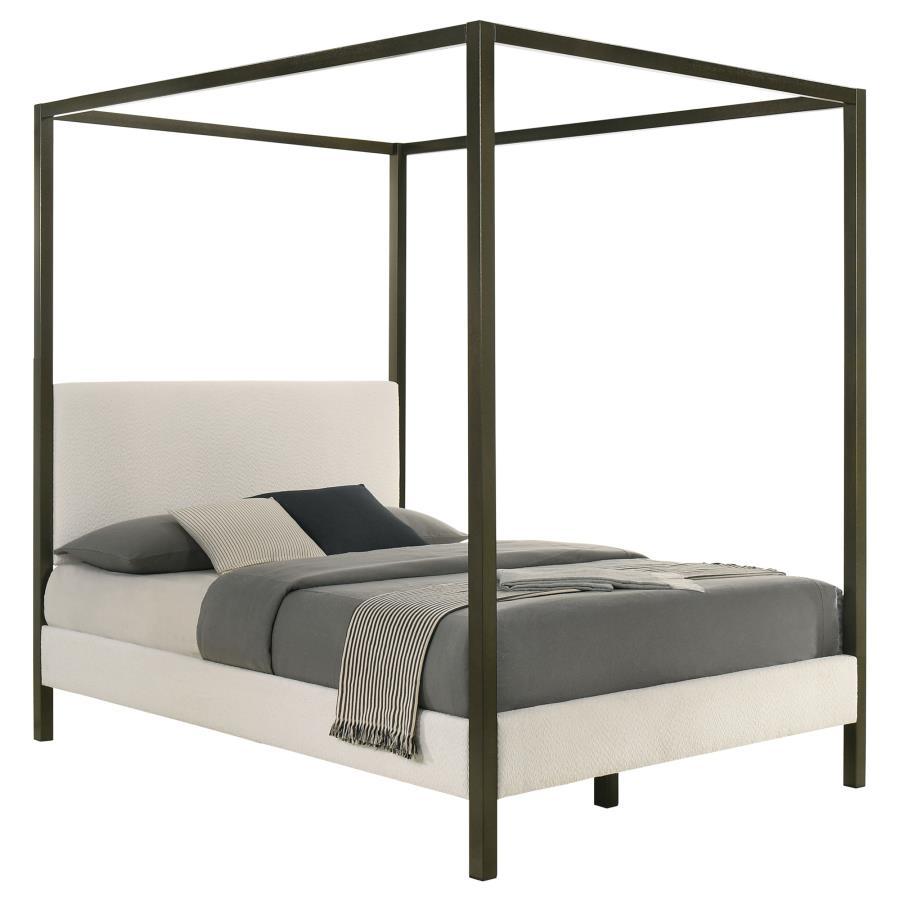 Monroe - Upholstered Canopy Bed Canopy Beds by Coaster Fine Furniture - Walls Furniture & Mattress