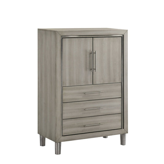 Lennox - Door Chest With Shoe Storage & LED Light - Gray Door Chests by New Classic - Walls Furniture & Mattress