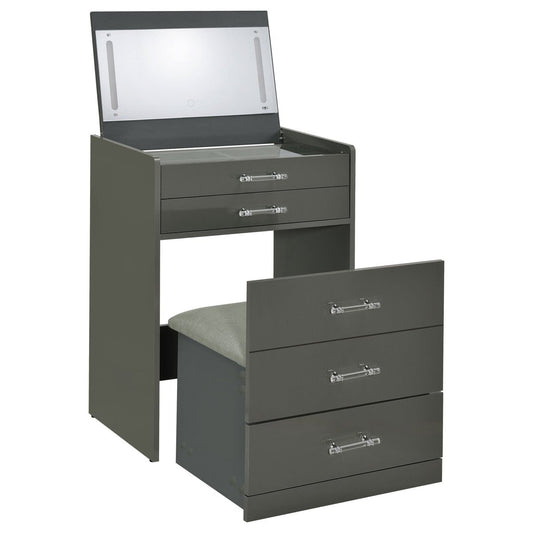 Danbury - 3 - Drawer Makeup Vanity & Stool Set Vanity Sets by Coaster Fine Furniture - Walls Furniture & Mattress