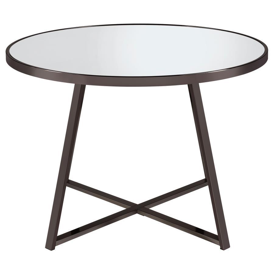 Jillian - Round Mirror Top Dining Table - Black Nickel Dining Tables by Coaster Fine Furniture - Walls Furniture & Mattress