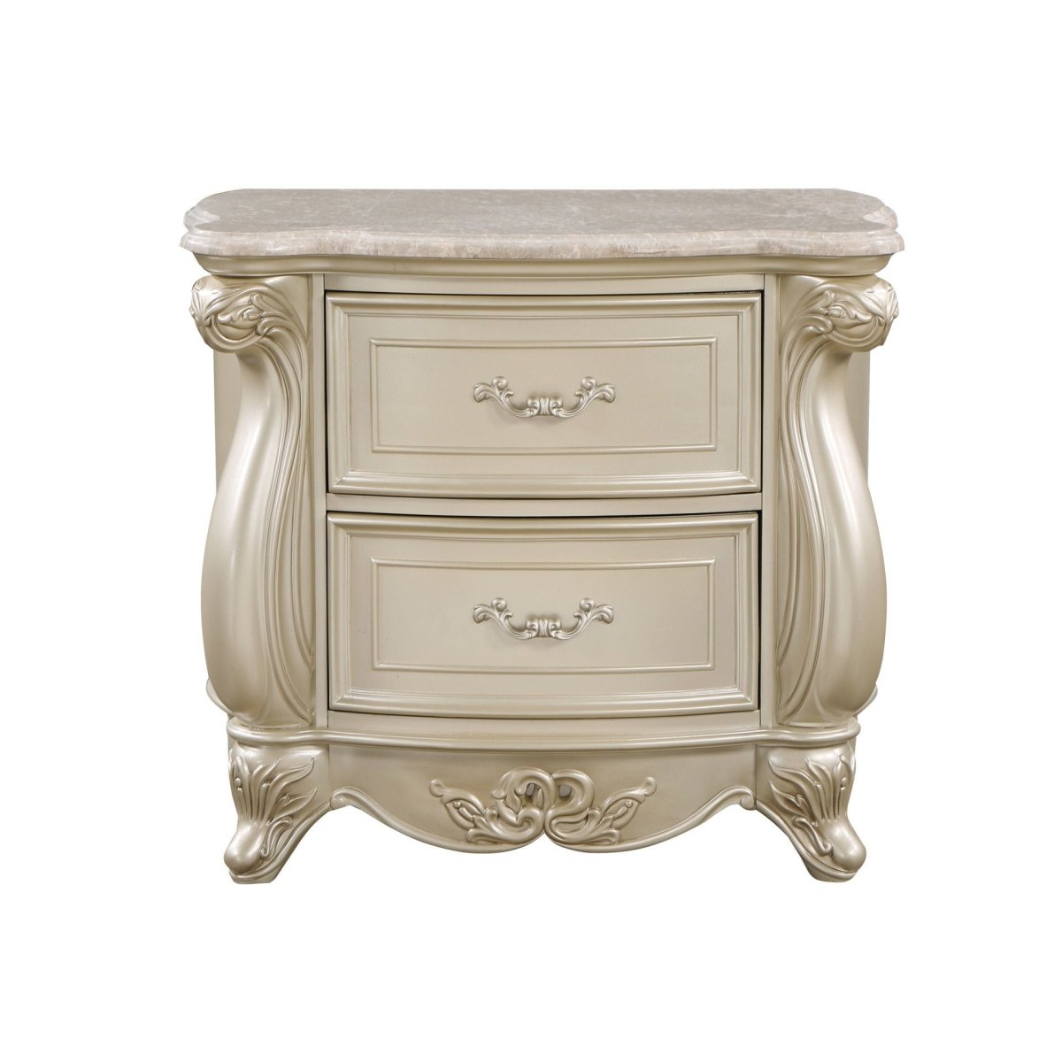 Monique - Nightstand With Marble Top - Champagne Accent Nightstands by New Classic - Walls Furniture & Mattress