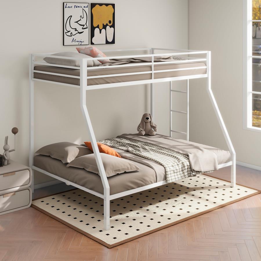 Alevera - Metal Bunk Bed With Ladder Bunk Beds by Coaster Fine Furniture - Walls Furniture & Mattress
