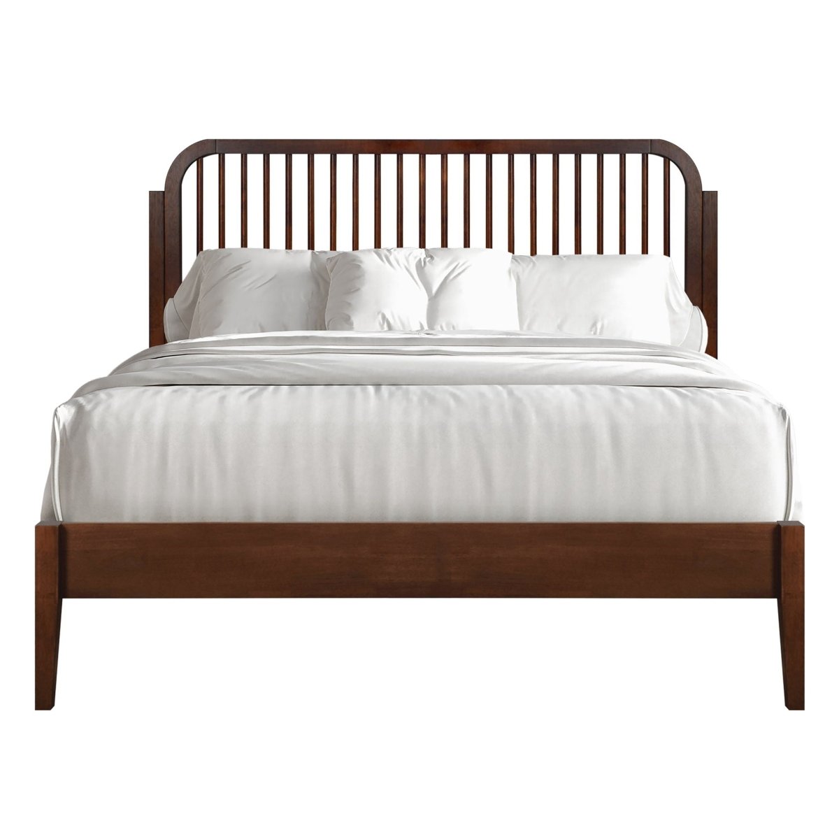 Soma - 5/0 Platform Spindle Queen Bed - Walnut Platform Beds by New Classic - Walls Furniture & Mattress