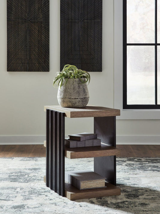 Rylandyn - Rectangular End Table - Black / Light Brown End Tables by Signature Design by Ashley® - Walls Furniture & Mattress