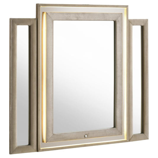 Lorient - LED Dresser Mirror - Ivory And Camel Bedroom Mirrors by Coaster Fine Furniture - Walls Furniture & Mattress