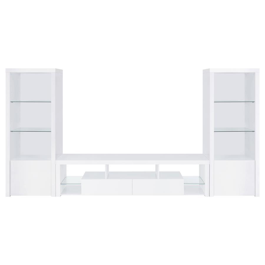 Jude - 3 Piece TV Entertainment Center - White High Gloss Entertainment Centers by Coaster Fine Furniture - Walls Furniture & Mattress