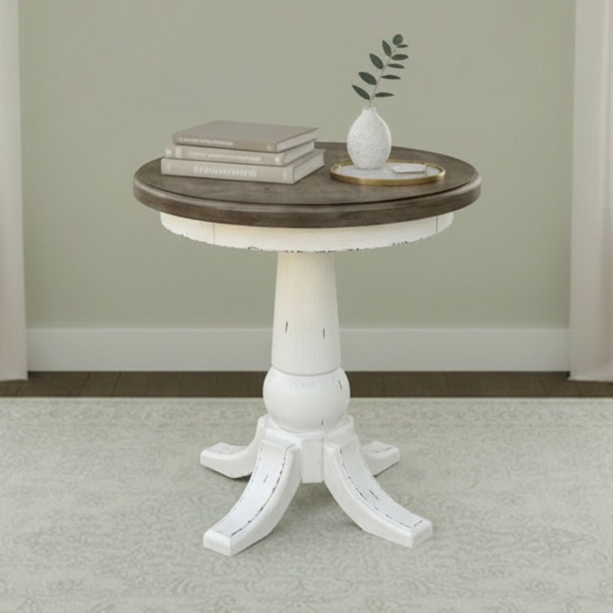 Turnberry Park - Round End Table - White End Tables by Liberty Furniture - Walls Furniture & Mattress