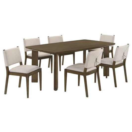 Ottowa - 7 Piece Rectangular Wood Dining Room Table Set - Brown 7 Piece Dining Room Sets by Coaster Fine Furniture - Walls Furniture & Mattress