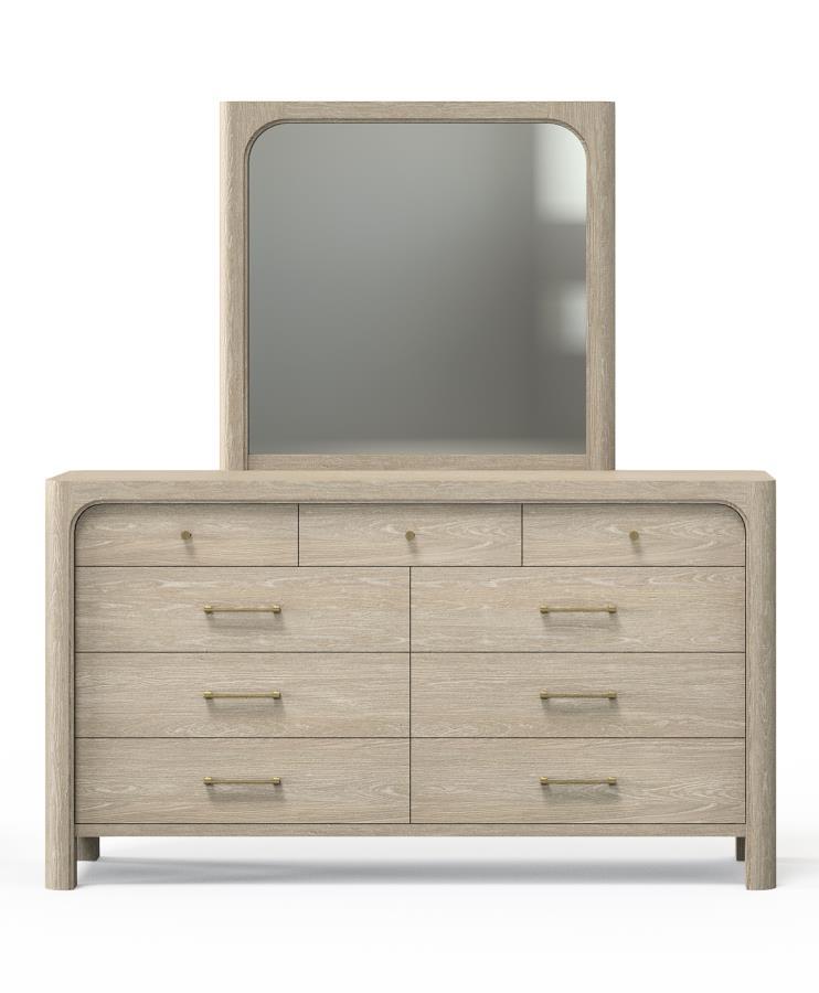 Solano - 9 - Drawer Bedroom Dresser With Mirror - Weathered Mango Dresser & Mirror by Coaster Fine Furniture - Walls Furniture & Mattress