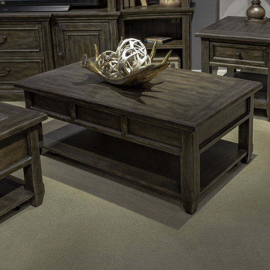 Paradise Valley - Lift Top Cocktail Table - Dark Brown Cocktail Tables by Liberty Furniture - Walls Furniture & Mattress