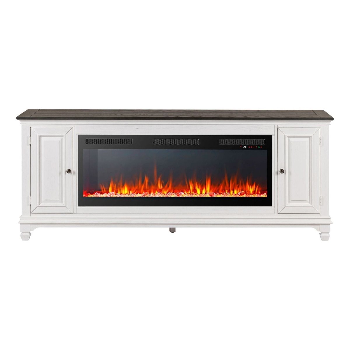 Fireplace TV Consoles - 417 80" Console With Fire FTS - White Fireplace TV Stands by Liberty Furniture - Walls Furniture & Mattress