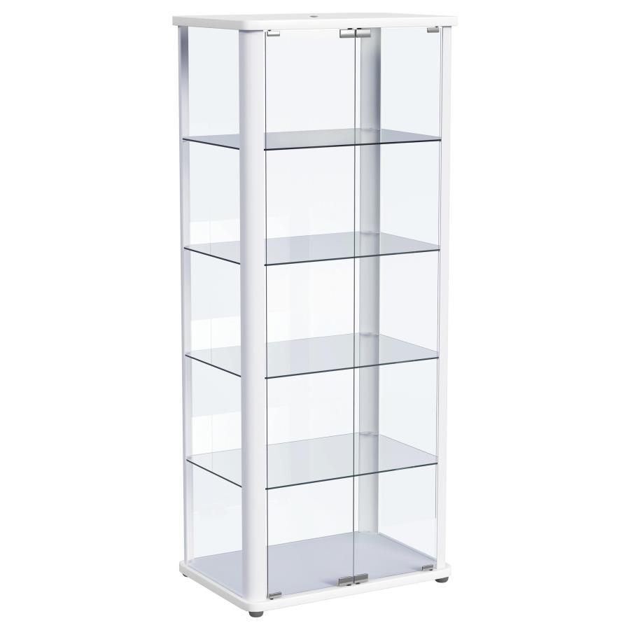 Aero - 5 - Shelf Display Curio Cabinet With Led Lighting Curio Cabinets by Coaster Fine Furniture - Walls Furniture & Mattress