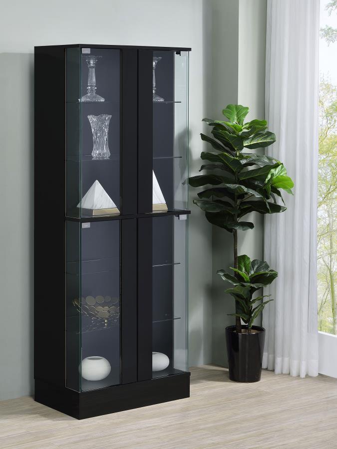 Cabra - 4 - door LED Curio Display Cabinet Curio Cabinets by Coaster Fine Furniture - Walls Furniture & Mattress