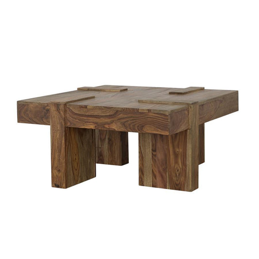 Samira - Square Solid Wood Coffee Table - Natural Sheesham Coffee Tables by CoasterEssence - Walls Furniture & Mattress