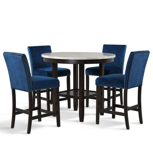 Celeste - Round Counter Table Set 5 Piece Dining Room Sets by New Classic - Walls Furniture & Mattress