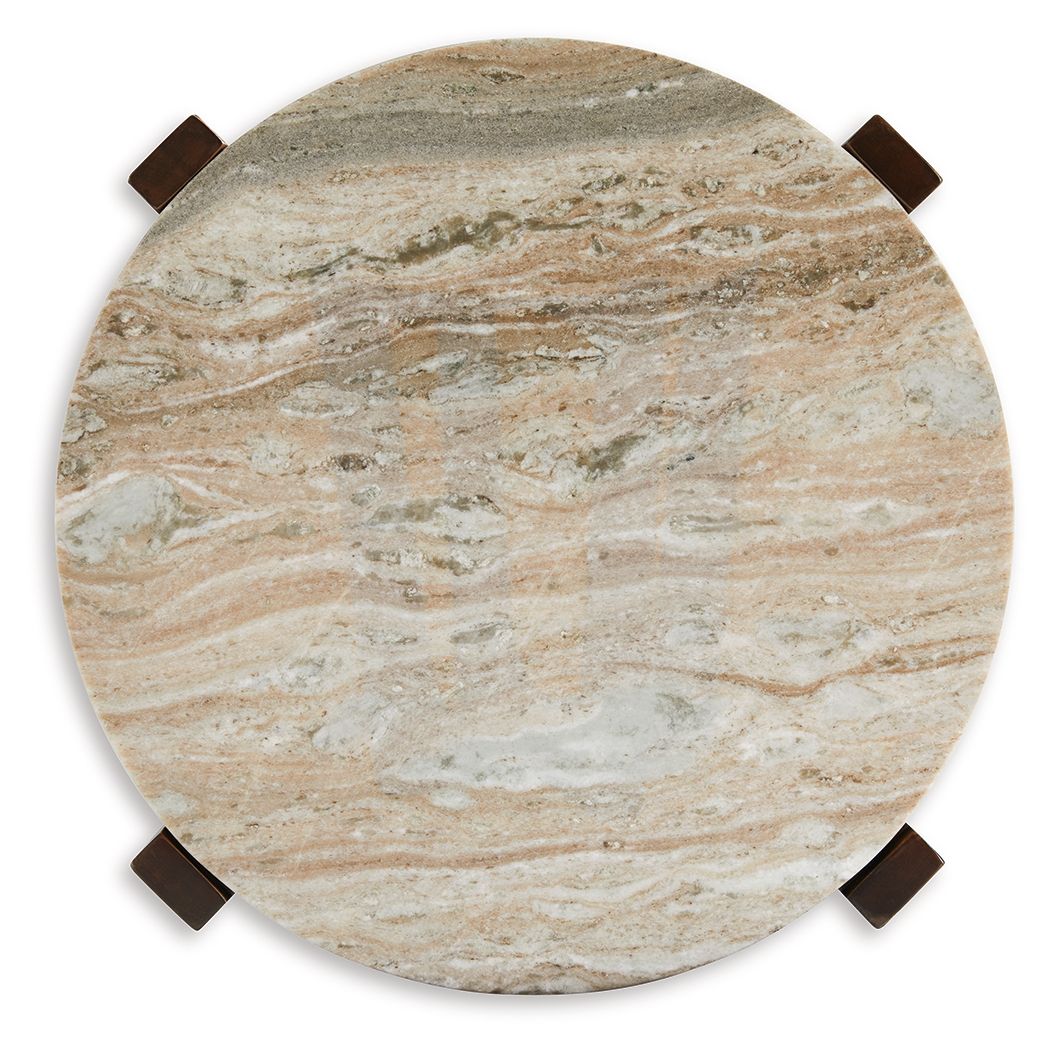 Tanidore - Round End Table - Warm Brown End Tables by Signature Design by Ashley® - Walls Furniture & Mattress