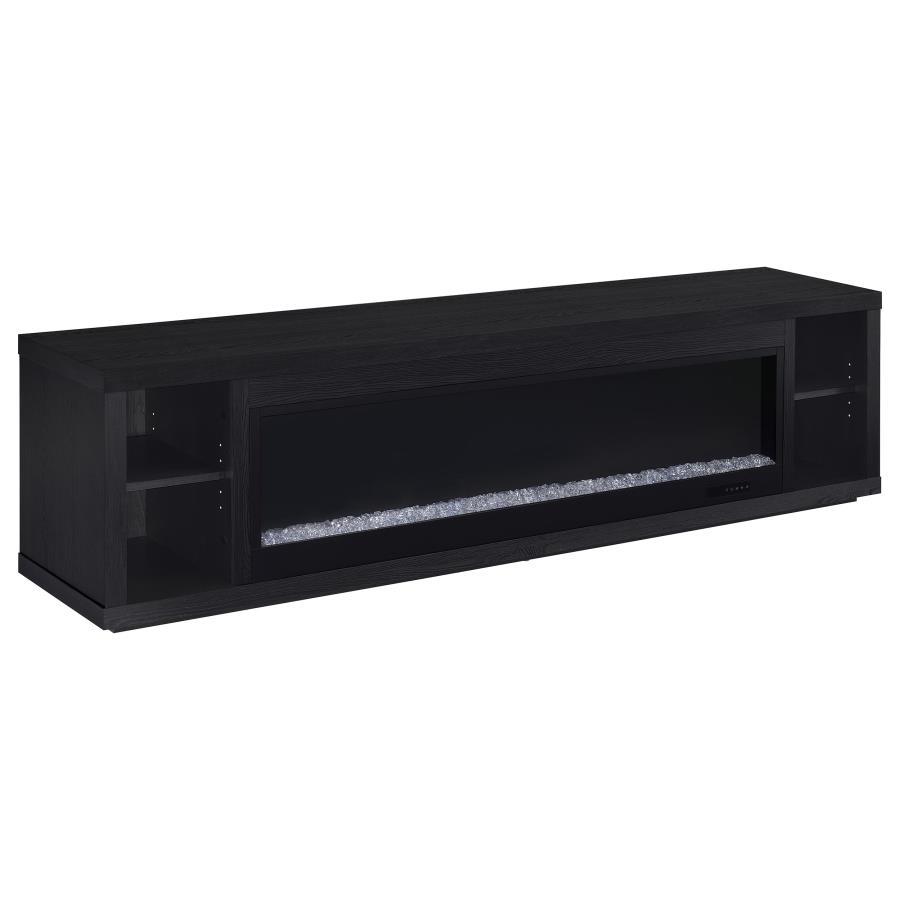 Deiter - 79" TV Stand Fireplace Media Console - Black Fireplace TV Stands by Coaster Fine Furniture - Walls Furniture & Mattress