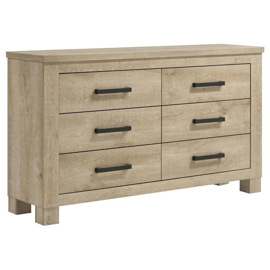Oakglen - 6 - Drawer Bedroom Dresser Dressers by Coaster Fine Furniture - Walls Furniture & Mattress