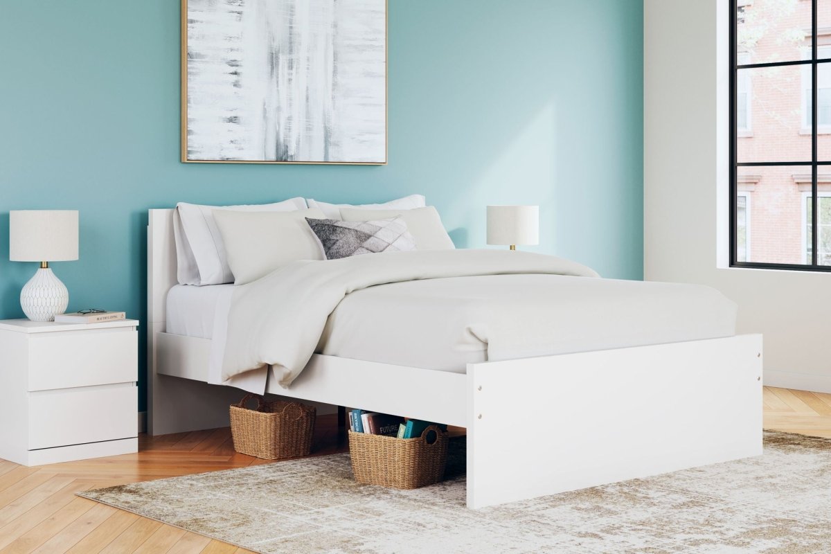Onita - White - Queen Panel Platform Bed Panel Beds by Signature Design by Ashley® - Walls Furniture & Mattress