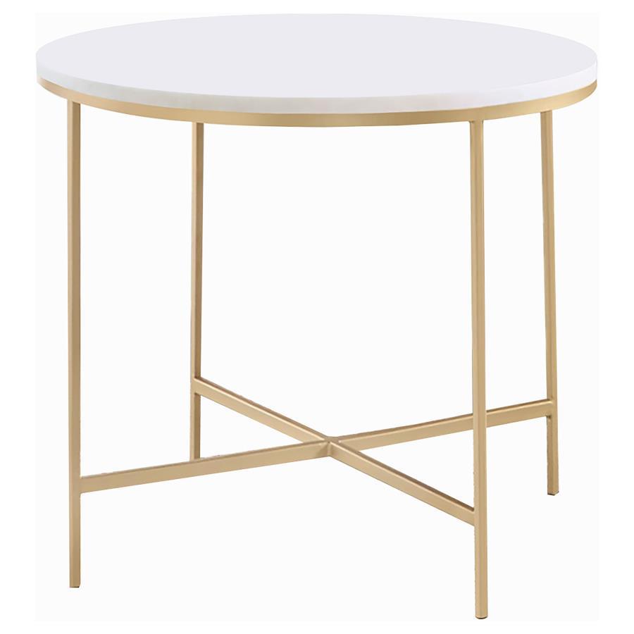Ellison - Round Marble Coffee And End Table Set Table Sets by Coaster Fine Furniture - Walls Furniture & Mattress