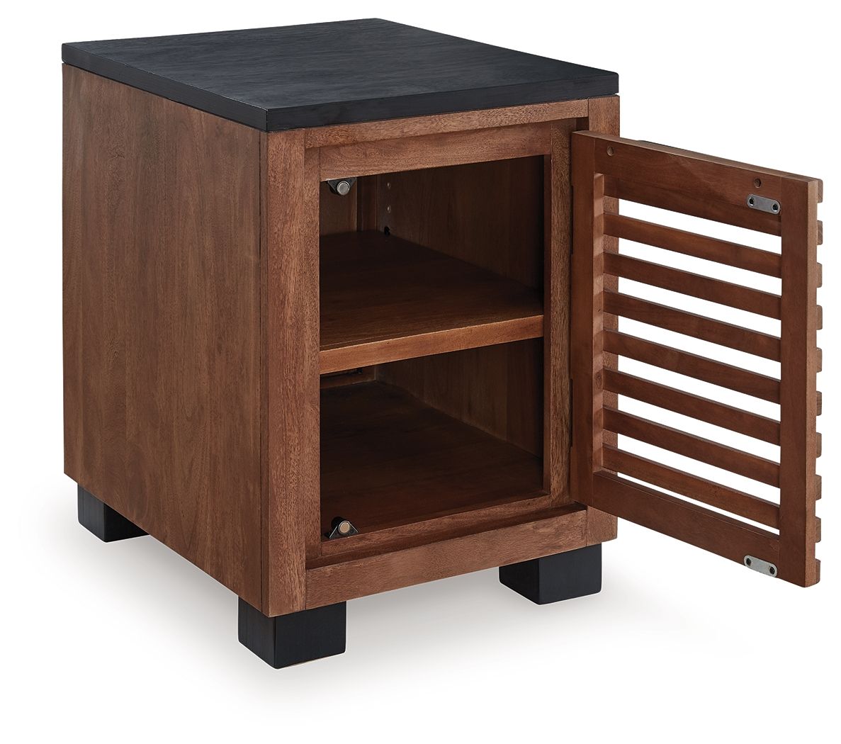 Kallari - Warm Brown / Black - Chair Side End Table Chair Side Tables by Signature Design by Ashley® - Walls Furniture & Mattress