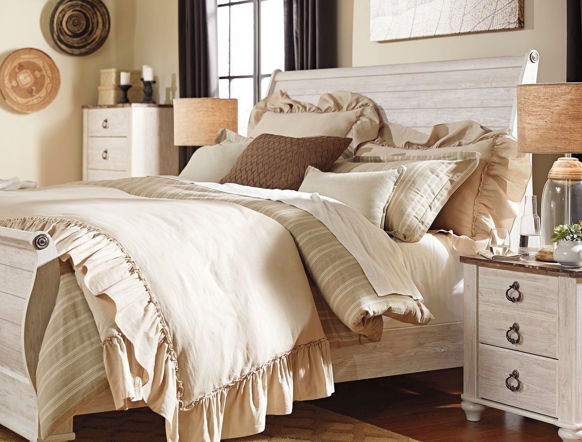 Willowton - Bed Sleigh Beds by Signature Design by Ashley® - Walls Furniture & Mattress