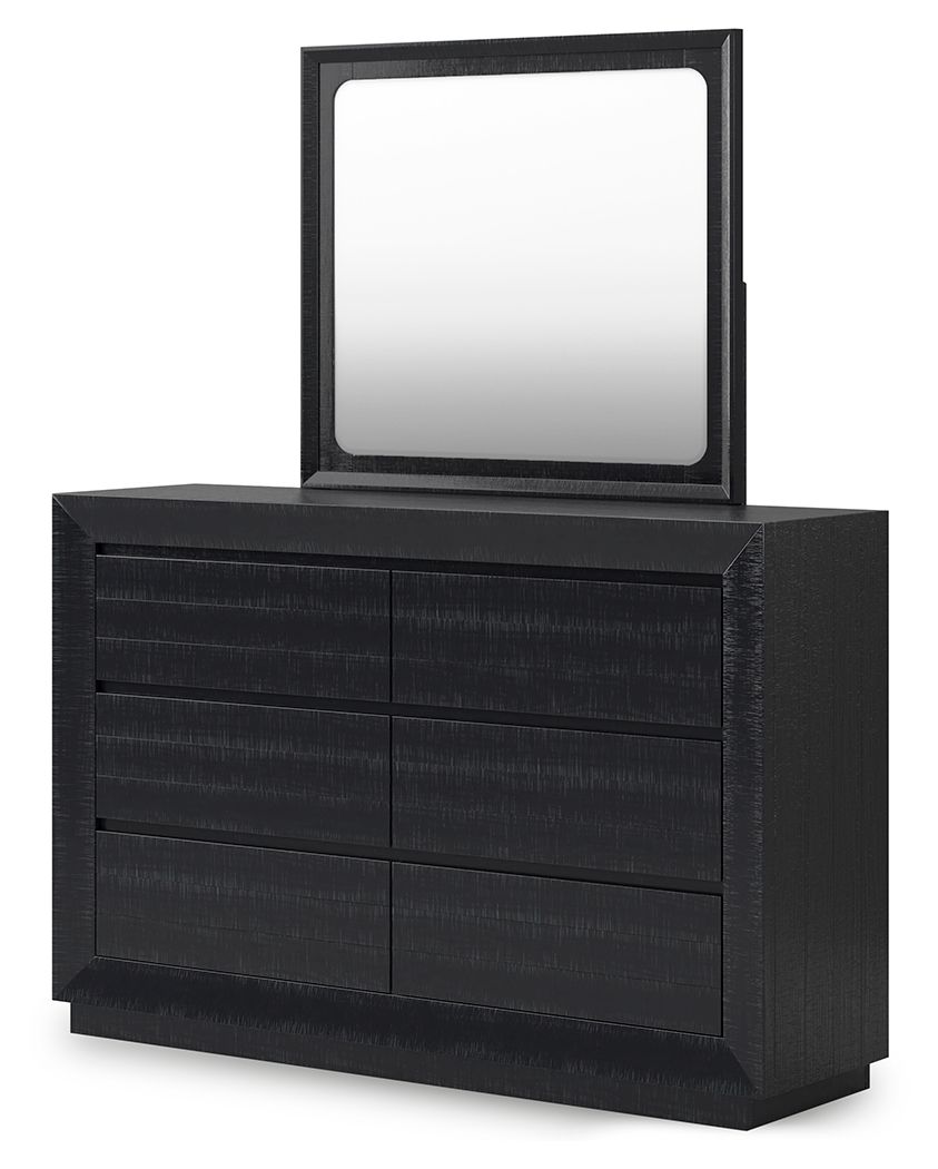 Londer - Dresser And Mirror - Black Dresser & Mirror by Millennium® by Ashley - Walls Furniture & Mattress