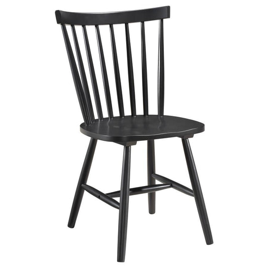 Hollyoak - Windsor Wood Dining Side Chair (Set of 2) - Black Chair Sets by Coaster Fine Furniture - Walls Furniture & Mattress