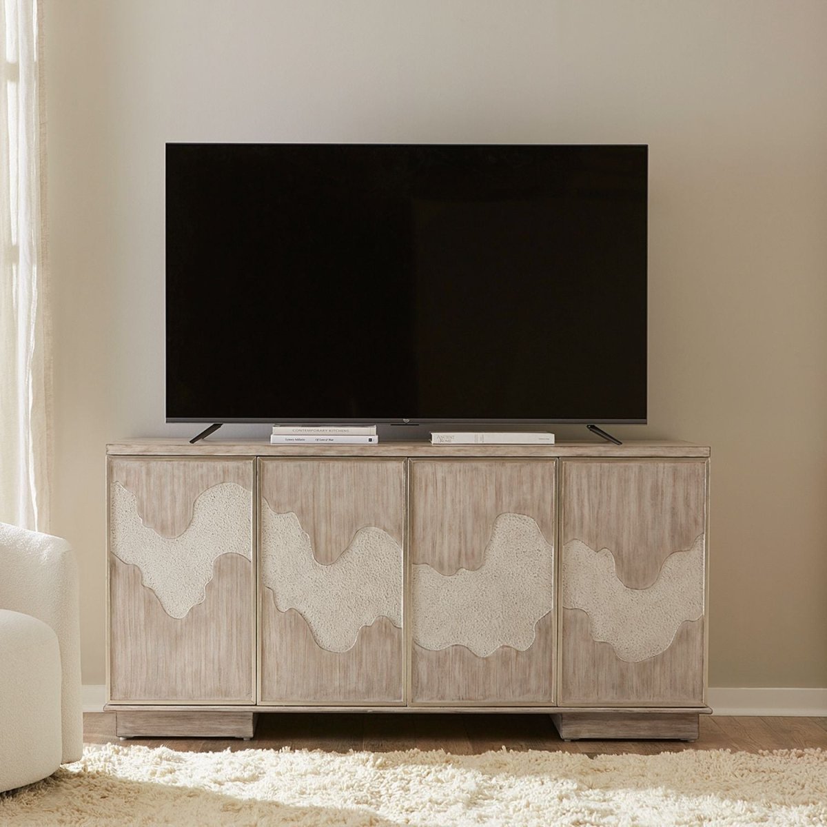 Terrace - 4 Door Accent Cabinet - Gray Accent Cabinets by Liberty Furniture - Walls Furniture & Mattress