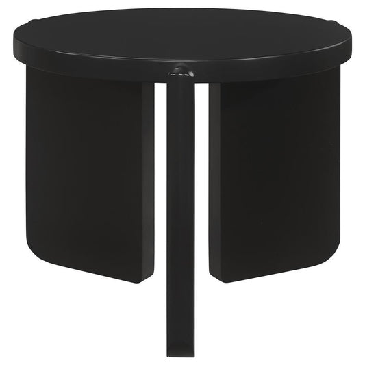 Cordova - Round Solid Wood End Table - Black End Tables by Coaster Fine Furniture - Walls Furniture & Mattress