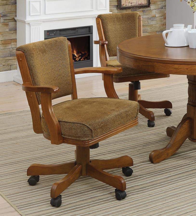 Mitchell - Upholstered Swivel Dining And Game Chair - Amber Gaming Chairs by CoasterEssence - Walls Furniture & Mattress